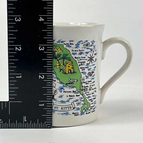 St. Kitts Coffee Tea Mug Cup Travel Souvenir Caribbean Sea Made in England Map - Picture 8 of 9